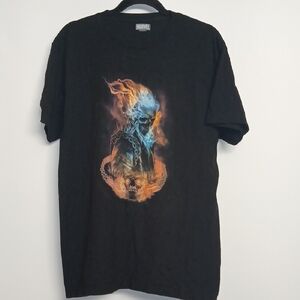 Marvel Black and Orange Short Sleeve Tee with Cosmic Design